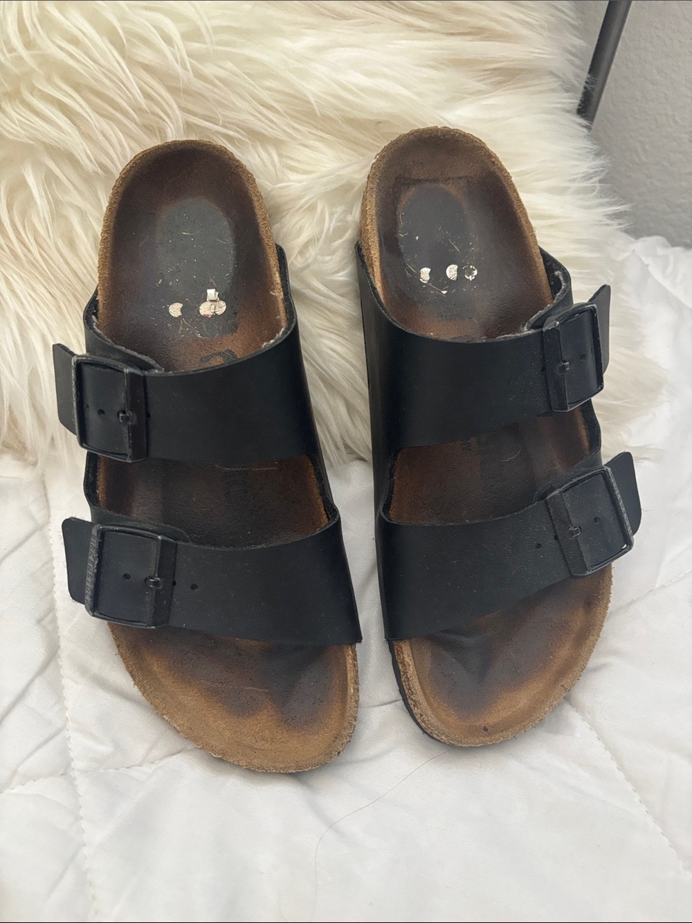 Birkenstock Black Double-Strap Slide Sandals still have life left